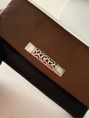 Brighton Fold over Wallet Brown & Black Leather